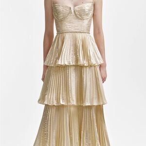 Elegant Gold Tiered Dress
